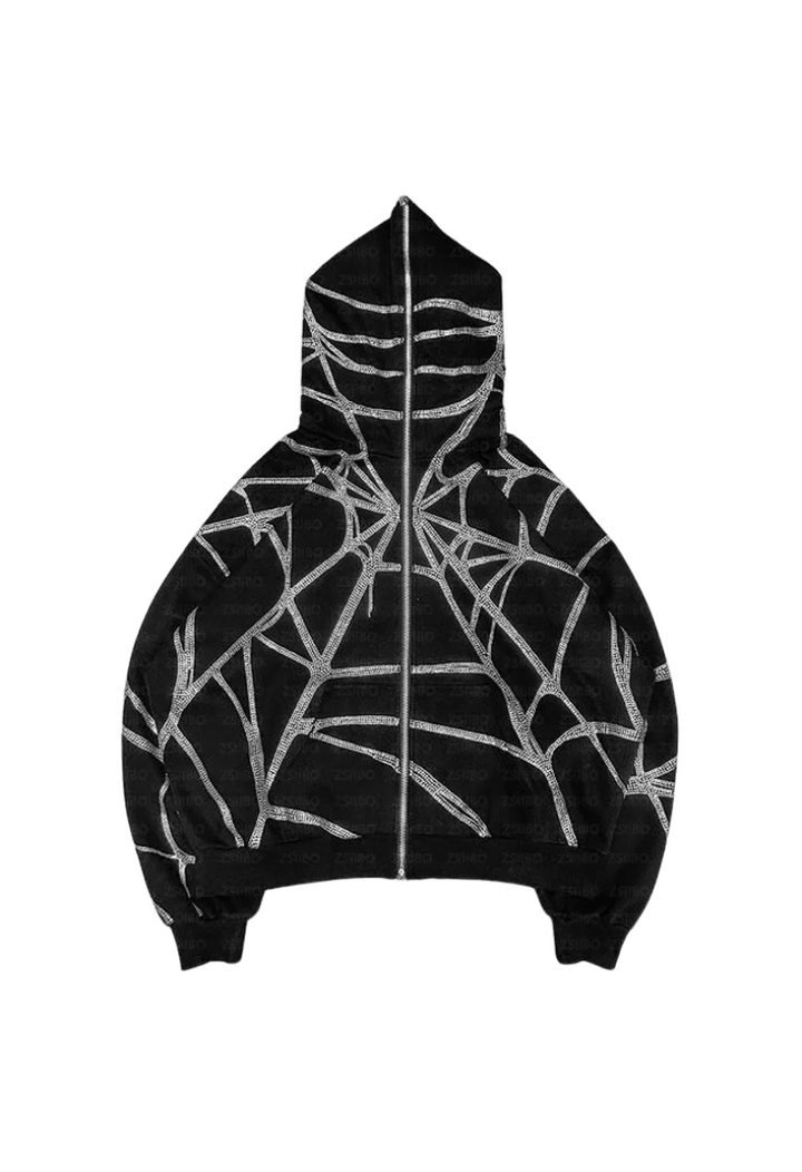 Webbed Sparkle Zip Hoodie