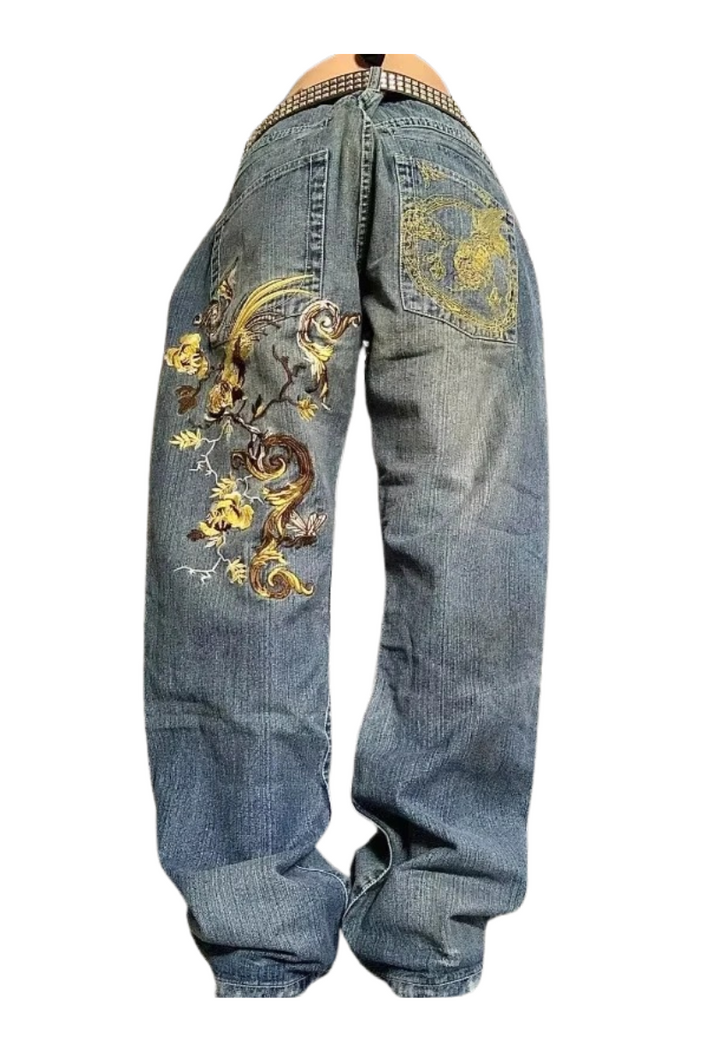 Dragon Embroidered Jeans