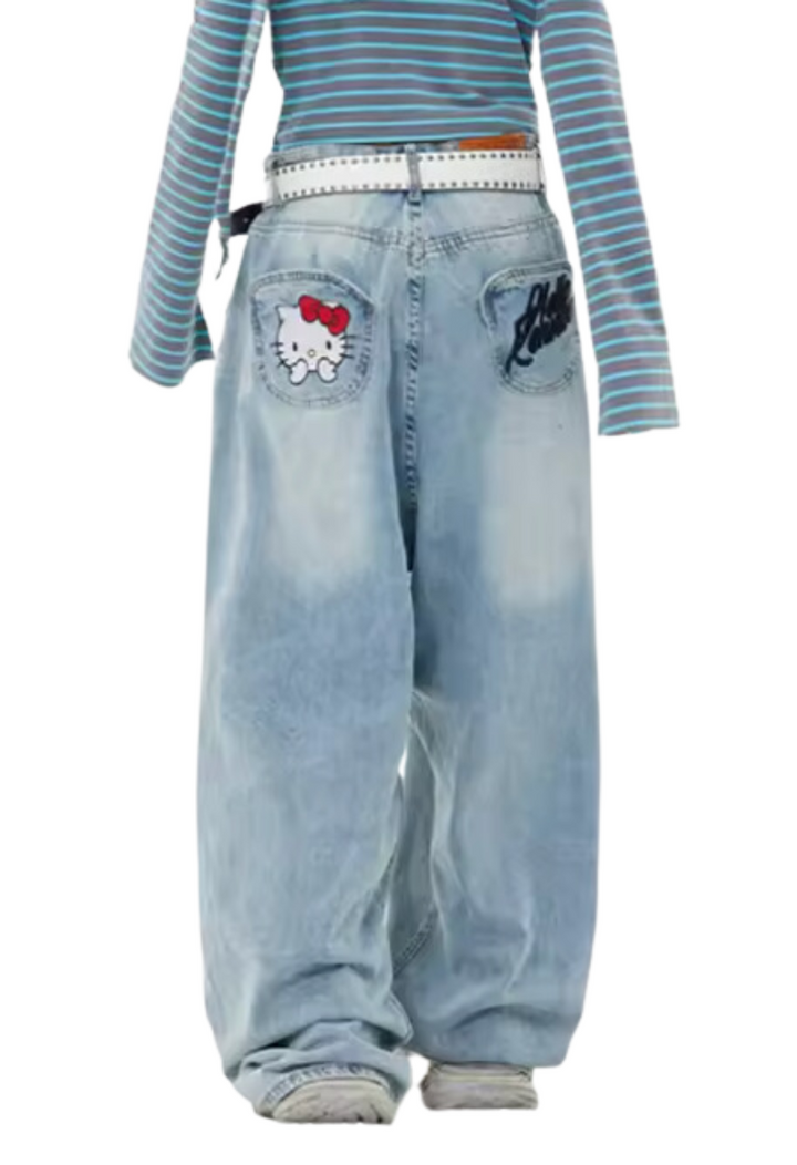 Hello Kitty Embroidered Jeans