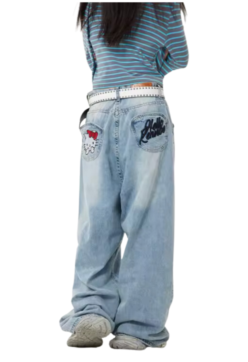 Hello Kitty Embroidered Jeans