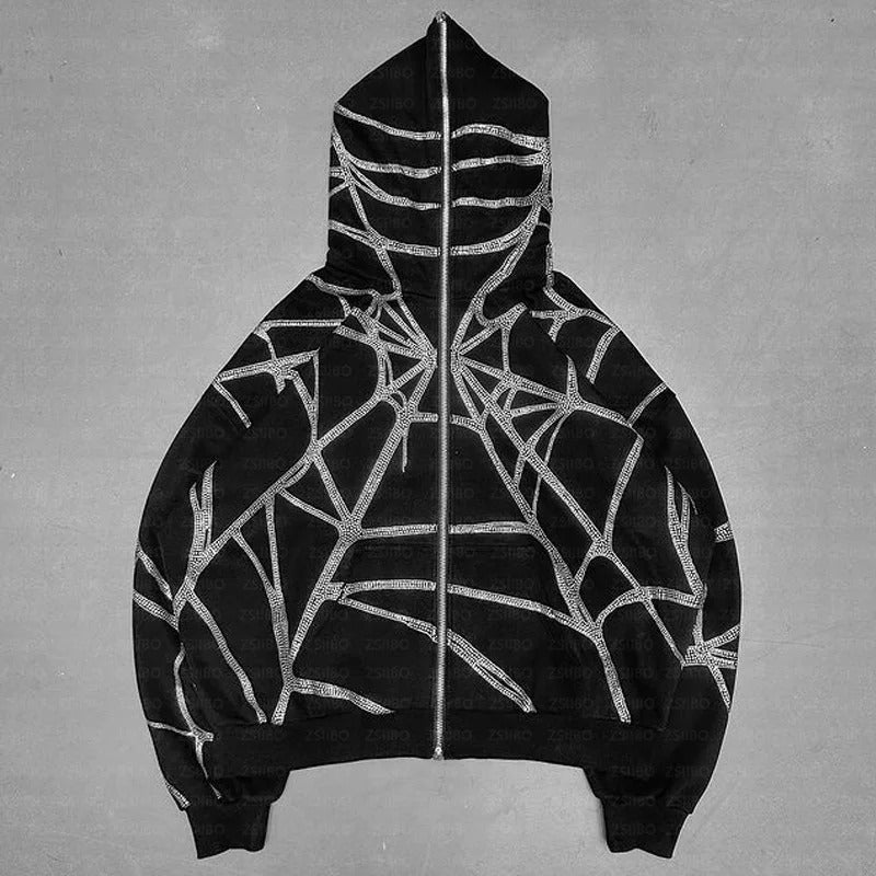 Webbed Sparkle Zip Hoodie