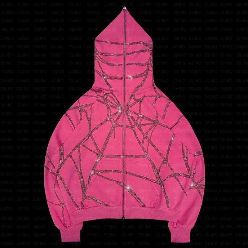 Webbed Sparkle Zip Hoodie