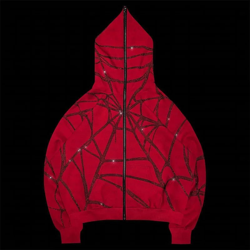 Webbed Sparkle Zip Hoodie