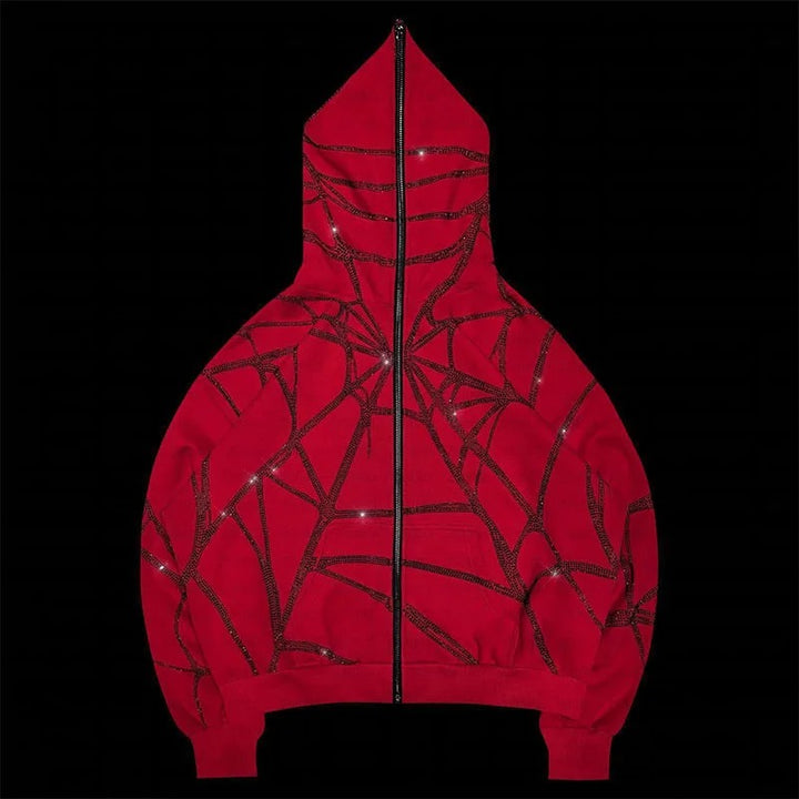 Webbed Sparkle Zip Hoodie